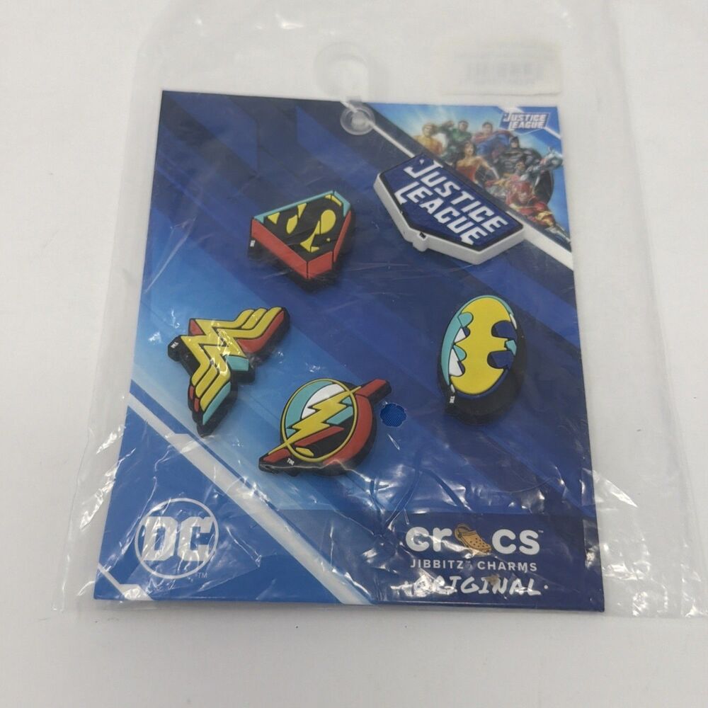Justice League Crocs Jibbitz  5-Pack Shoe Charms DC Superman Batman Wonder Woman